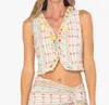 Just Bee Queen Leona Vest In Canvas Multi In Animal Print