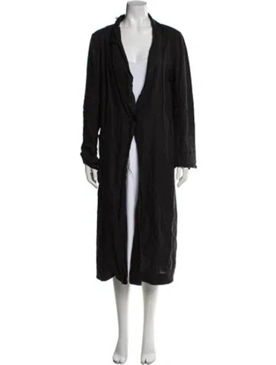 Pre-owned Just Bee Queen Linen Coat In Black