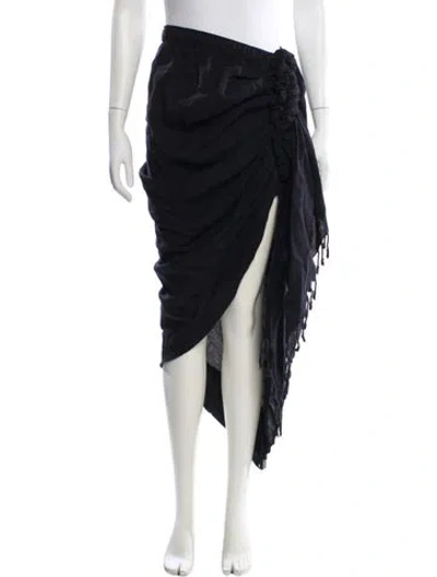 Pre-owned Just Bee Queen Linen Long Skirt In Black
