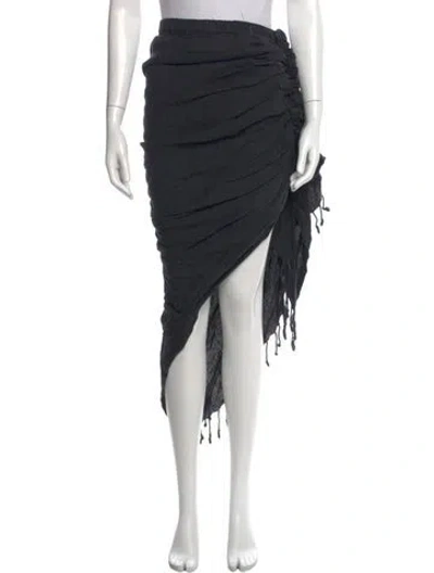Pre-owned Just Bee Queen Linen Long Skirt In Black