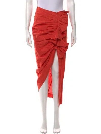 Pre-owned Just Bee Queen Linen Long Skirt W/ Tags In Orange