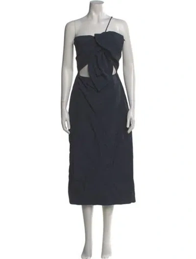 Pre-owned Just Bee Queen Linen Midi Length Dress W/ Tags In Gray