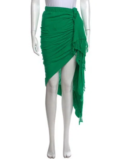Pre-owned Just Bee Queen Linen Midi Length Skirt W/ Tags In Green