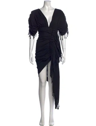 Pre-owned Just Bee Queen Linen Mini Dress In Black