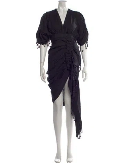 Pre-owned Just Bee Queen Linen Mini Dress In Black