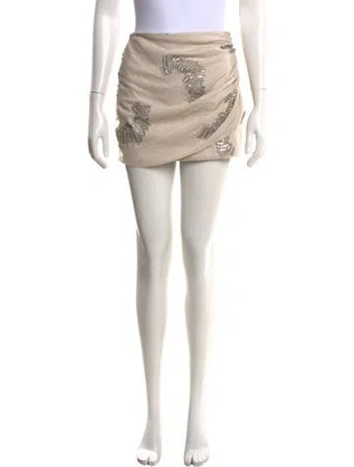 Pre-owned Just Bee Queen Linen Mini Skirt In Neutrals