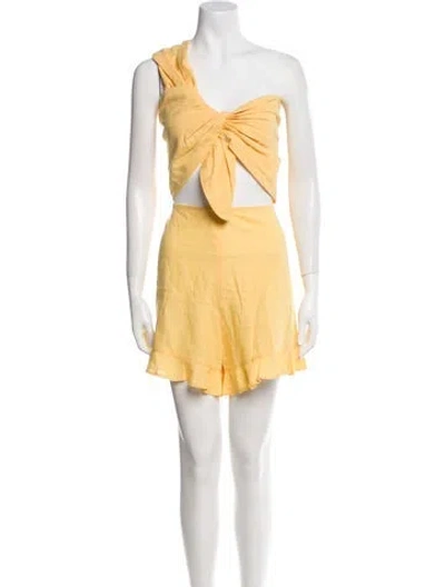 Pre-owned Just Bee Queen Linen Short Set W/ Tags In Yellow
