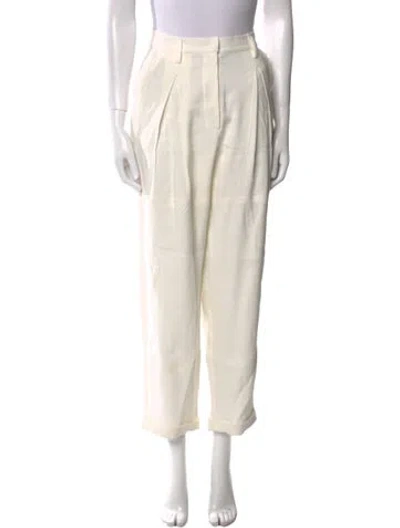 Pre-owned Just Bee Queen Linen Straight Leg Pants W/ Tags In Neutral