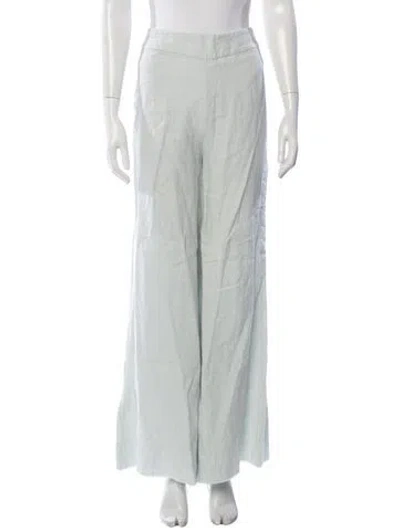 Pre-owned Just Bee Queen Linen Wide Leg Pants In Green