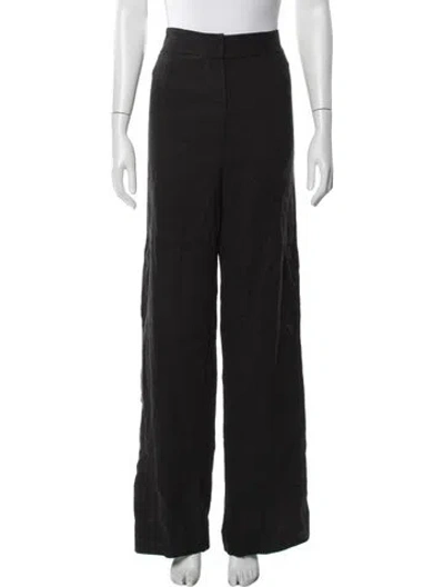 Pre-owned Just Bee Queen Linen Wide Leg Pants W/ Tags In Black