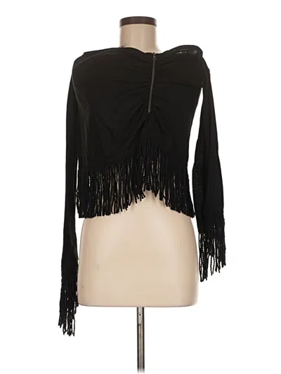 Pre-owned Just Bee Queen Long Sleeve Blouse In Black