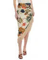 Just Bee Queen Mallorca Linen-blend Midi Skirt In White