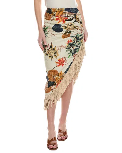 JUST BEE QUEEN JUST BEE QUEEN MALLORCA LINEN-BLEND MIDI SKIRT