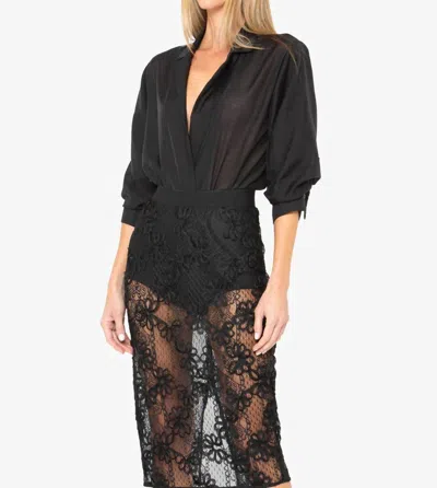 Just Bee Queen Marceline Bodysuit In Black In Multi