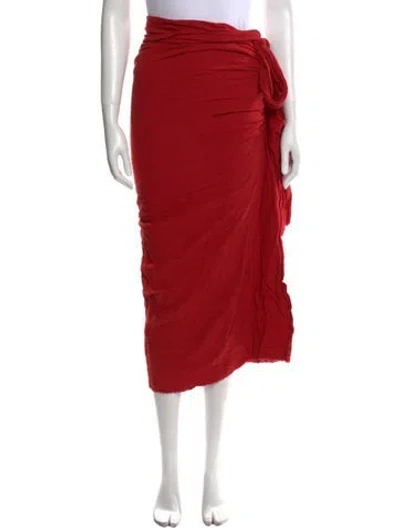 Pre-owned Just Bee Queen Midi Length Skirt In Red