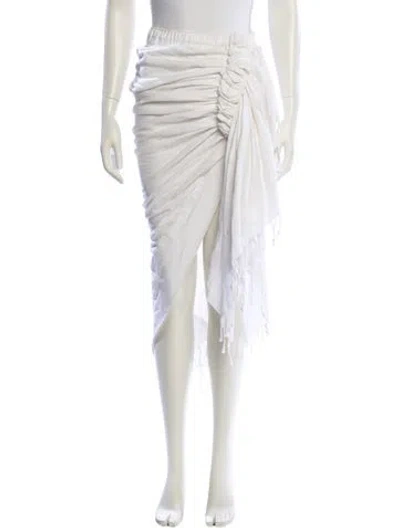 Pre-owned Just Bee Queen Midi Length Skirt In White