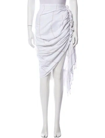 Pre-owned Just Bee Queen Midi Length Skirt In White