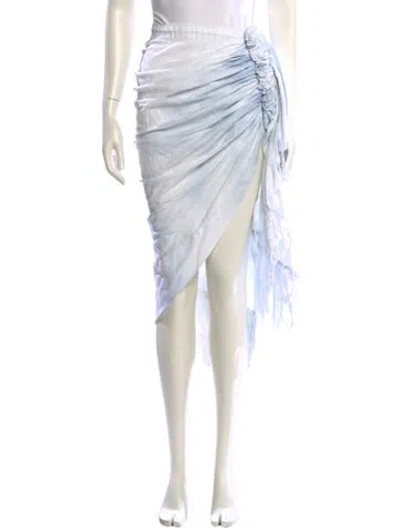 Pre-owned Just Bee Queen Midi Length Skirt In White