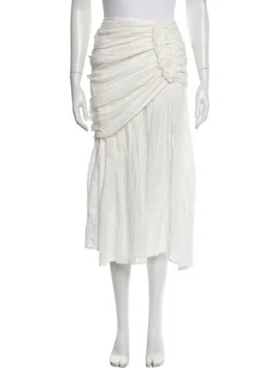 Pre-owned Just Bee Queen Midi Length Skirt In White