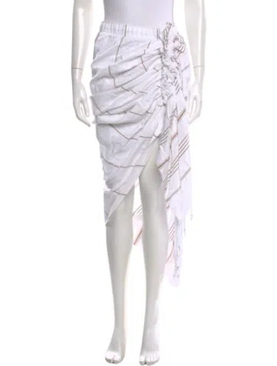 Pre-owned Just Bee Queen Midi Length Skirt In White