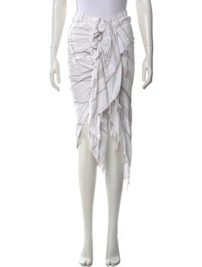 Pre-owned Just Bee Queen Midi Length Skirt In White