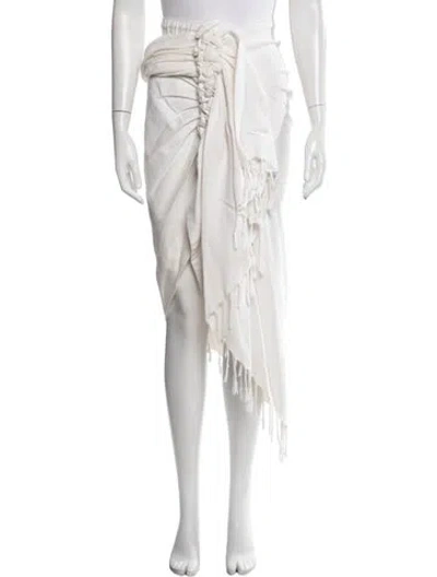 Pre-owned Just Bee Queen Midi Length Skirt In White