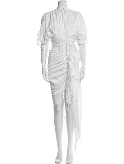 Pre-owned Just Bee Queen Mock Neck Long Dress W/ Tags In White