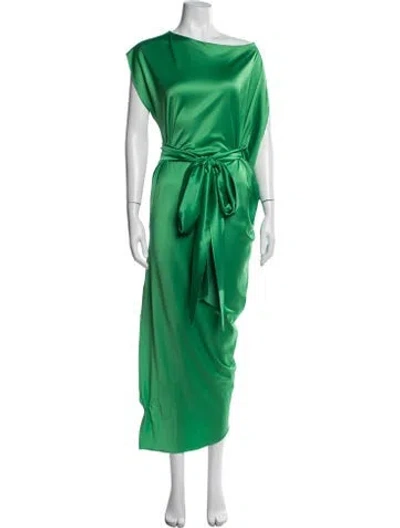 Pre-owned Just Bee Queen Off-the-shoulder Long Dress In Green