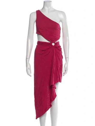 Pre-owned Just Bee Queen One-shoulder Mini Dress In Pink