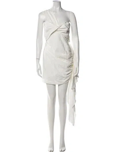 Pre-owned Just Bee Queen One-shoulder Mini Dress W/ Tags In White