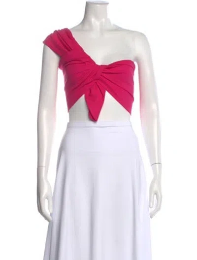 Pre-owned Just Bee Queen One-shoulder Short Sleeve Crop Top In Green