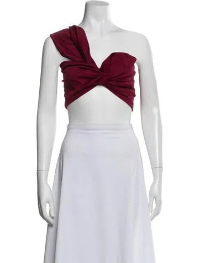 Pre-owned Just Bee Queen One-shoulder Sleeveless Crop Top In Blue