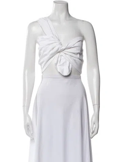 Pre-owned Just Bee Queen One-shoulder Sleeveless Crop Top In Neutral