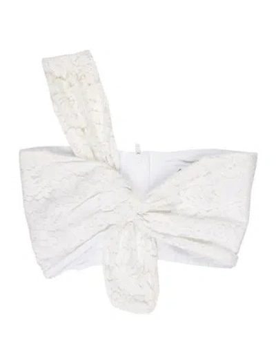 Pre-owned Just Bee Queen One-shoulder Sleeveless Crop Top In White