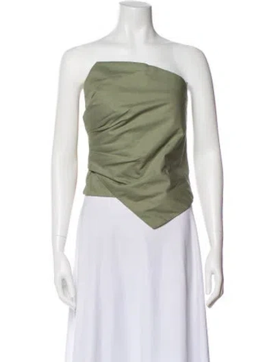 Pre-owned Just Bee Queen One-shoulder Sleeveless Top In Green