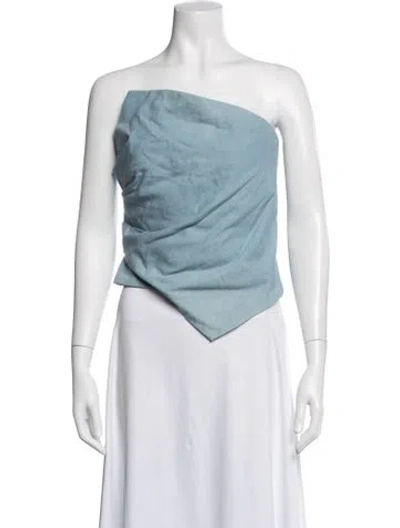 Pre-owned Just Bee Queen One-shoulder Sleeveless Top In White