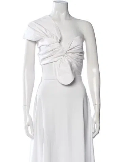 Pre-owned Just Bee Queen One-shoulder Sleeveless Top In White