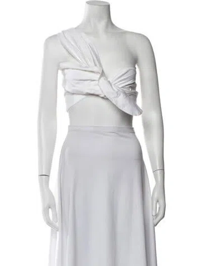 Pre-owned Just Bee Queen One-shoulder Sleeveless Top In White