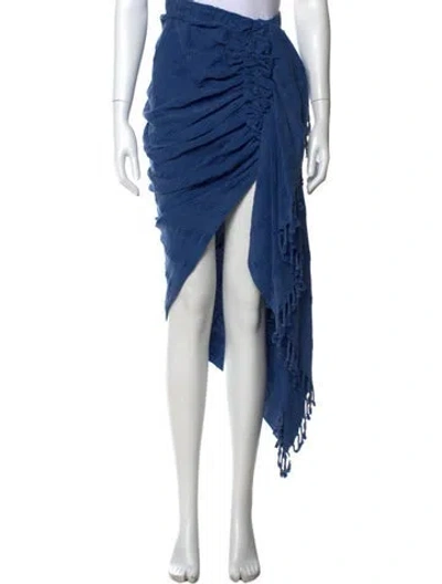 Pre-owned Just Bee Queen Patterned Long Skirt In Blue