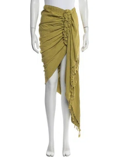 Pre-owned Just Bee Queen Patterned Midi Length Skirt In Green