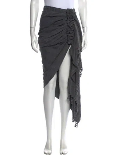 Pre-owned Just Bee Queen Plaid Print Long Skirt In Grey