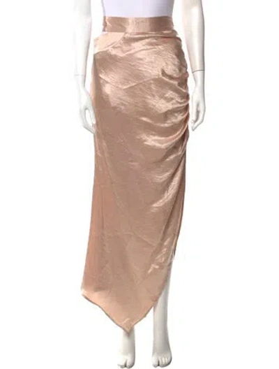 Pre-owned Just Bee Queen Pleated Accents Long Skirt W/ Tags In Pink