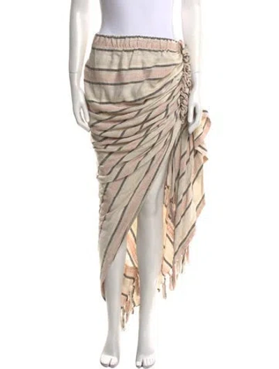 Pre-owned Just Bee Queen Printed Long Skirt In Neutral
