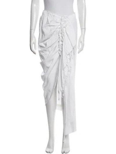 Pre-owned Just Bee Queen Ruffle Embellishment Long Skirt In White