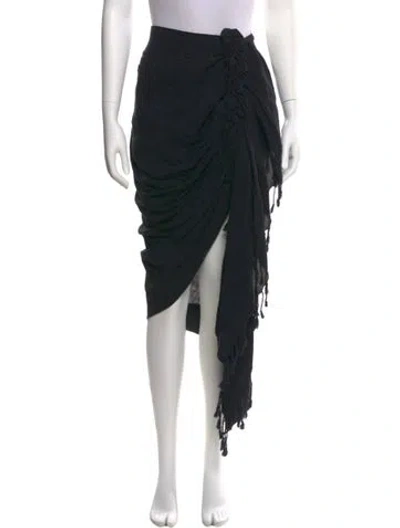 Pre-owned Just Bee Queen Ruffle Embellishment Midi Length Skirt In Black