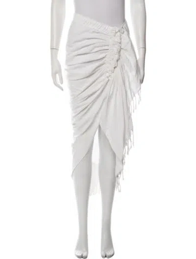 Pre-owned Just Bee Queen Ruffle Embellishment Midi Length Skirt In Neutrals