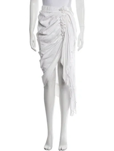 Pre-owned Just Bee Queen Ruffle Embellishment Midi Length Skirt In White