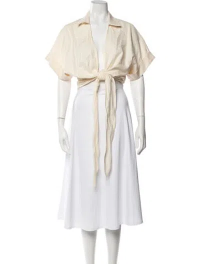 Pre-owned Just Bee Queen Short Sleeve Top In Neutrals