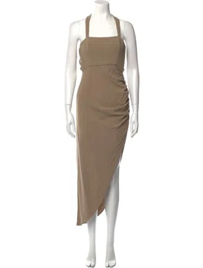 Pre-owned Just Bee Queen Square Neckline Long Dress In Neutral