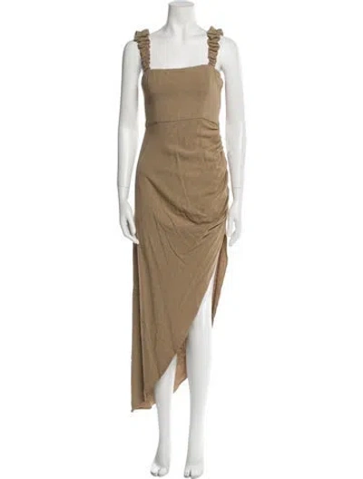 Pre-owned Just Bee Queen Square Neckline Long Dress In Neutral